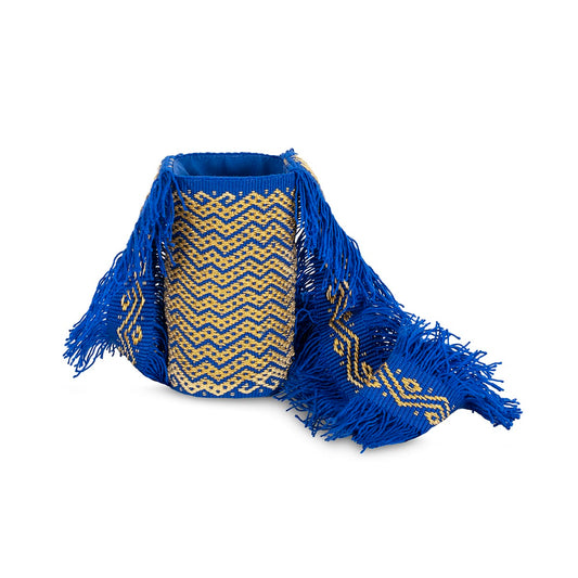 Artisan Loom Handwoven Bag Zig Zag  Blue