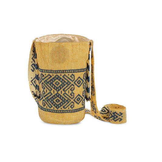 Handcrafted Beaded Bag Gold