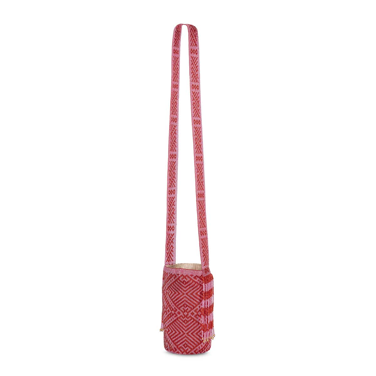 Handcrafted Beaded Bag Red and Pink