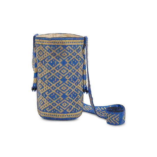 Handcrafted Beaded Bag Blue